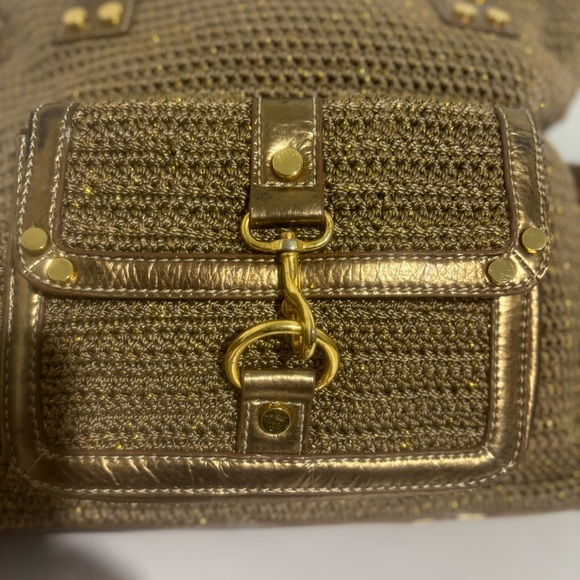 The Sak Crocheted Sparkling Gold Purse BOHO Look - Picture 8 of 16